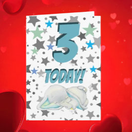 Tarjeta de cumpleaños de elefante azul