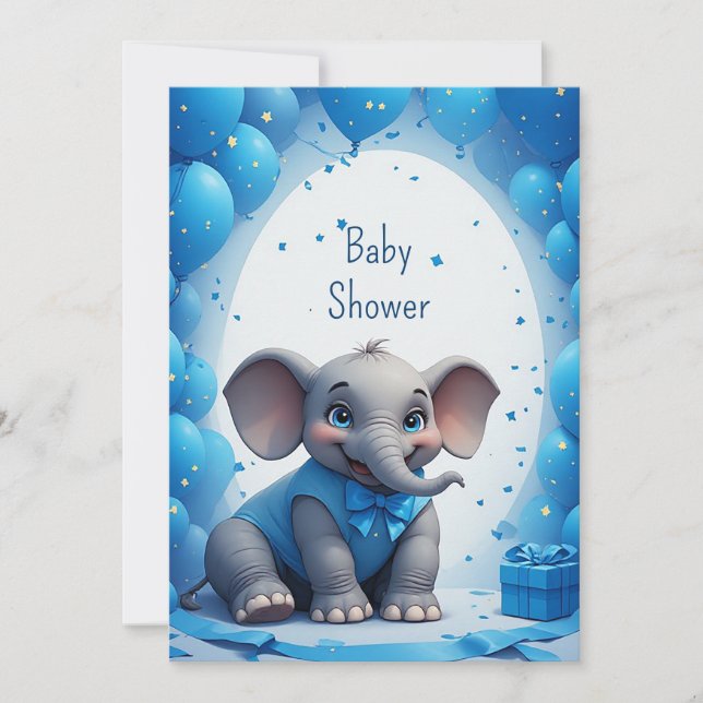 Tarjeta de cumpleaños de elefante bebé adorable 🐘 (Anverso)