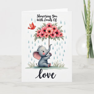 Tarjeta de cumpleaños de elefante caprichosa
