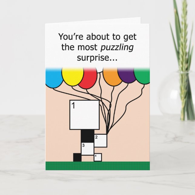 Tarjeta de cumpleaños DE ENCARGO del crucigrama (Anverso)