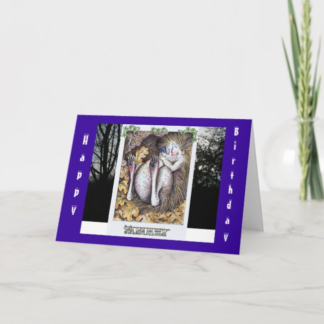 Tarjeta de cumpleaños de enero Hedgehog (Anverso)