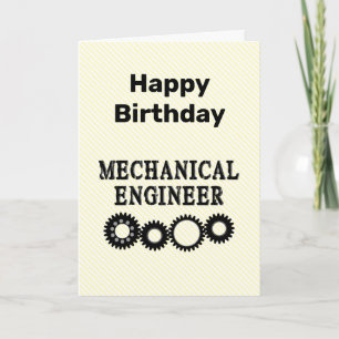 Tarjeta de cumpleaños de engranajes de ingeniero m