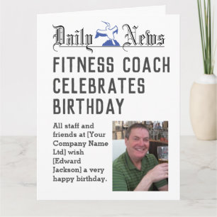Tarjeta de cumpleaños de entrenador de fitness par
