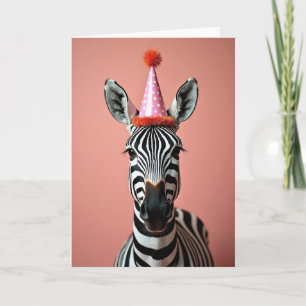 Tarjeta de cumpleaños de equino a rayas