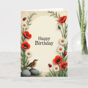 Tarjeta de cumpleaños de escarabajo vibrante
