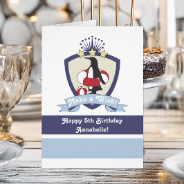 Tarjeta de cumpleaños de Escudo de Swim Club Cute