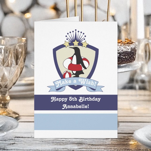 Tarjeta de cumpleaños de Escudo de Swim Club Cute  (Subido por el creador)