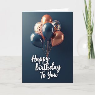 Tarjeta de cumpleaños de esfera elegante