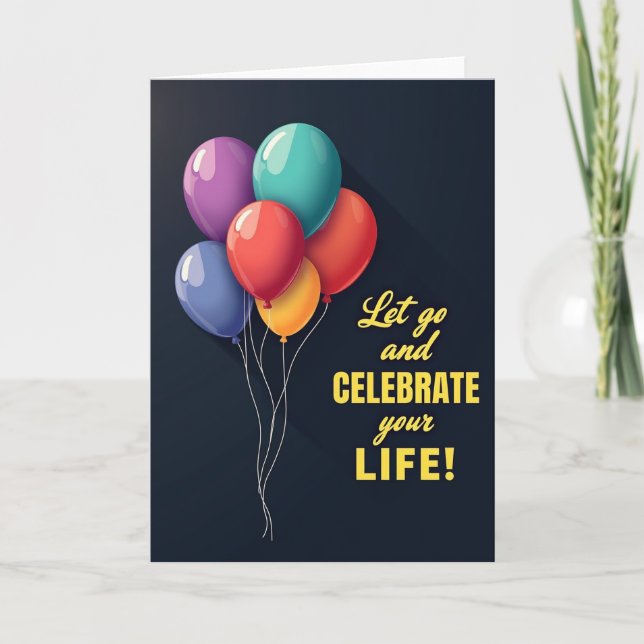 Tarjeta de cumpleaños de esfera flotante (Anverso)