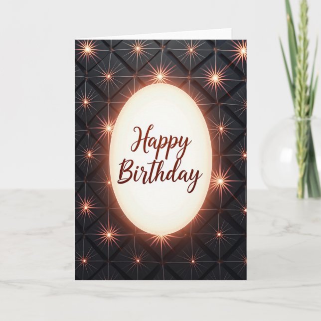 Tarjeta de cumpleaños de esfera luminosa (Anverso)