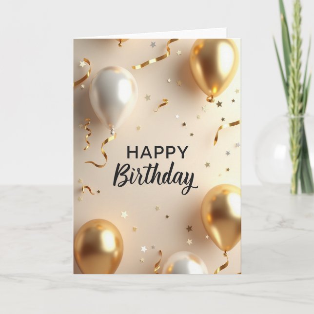 Tarjeta de cumpleaños de esfera lustrosa (Anverso)