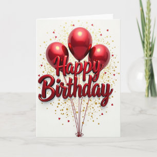 Tarjeta de cumpleaños de esfera roja