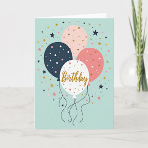 Tarjeta de cumpleaños de esferas pastel alegres
