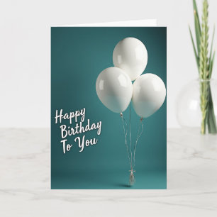 Tarjeta de cumpleaños de esferas turquesas