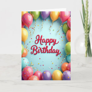 Tarjeta de cumpleaños de esferas vibrantes