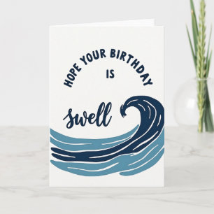 Tarjeta de cumpleaños de esperanza de ola del océa