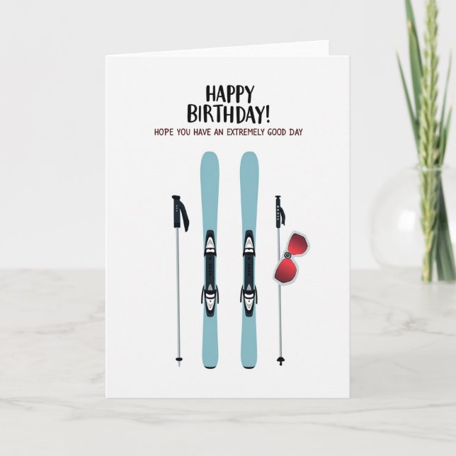 Tarjeta de cumpleaños de esquí (Anverso)