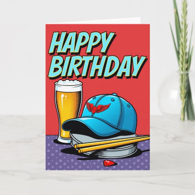 Tarjeta de cumpleaños de estilo cómico (Anverso)