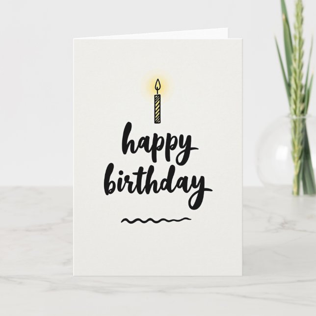 Tarjeta de cumpleaños de estilo de guión (Anverso)
