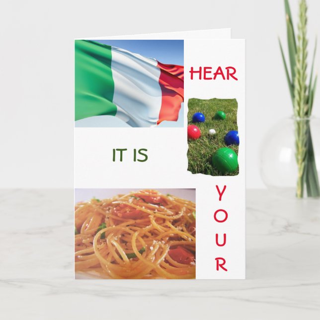 TARJETA DE CUMPLEAÑOS DE "ESTILO ITALIANO" DIVERTI (Anverso)