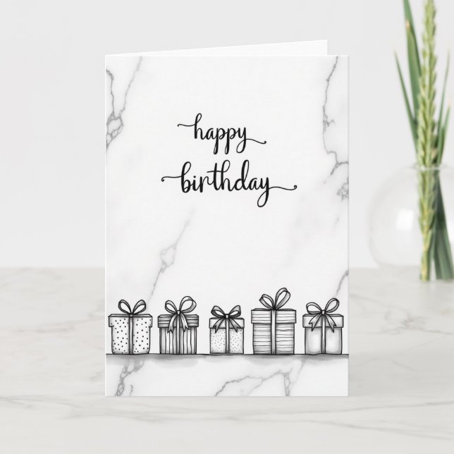 Tarjeta de cumpleaños de estilo mármol (Anverso)