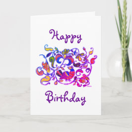 Tarjeta de cumpleaños de estilo ruso para aves del