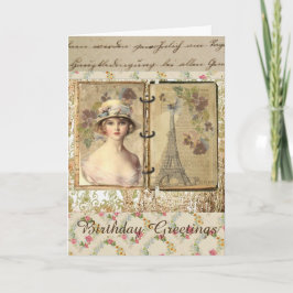 Tarjeta De Cumpleaños De Estilo Vintage Para Mujer