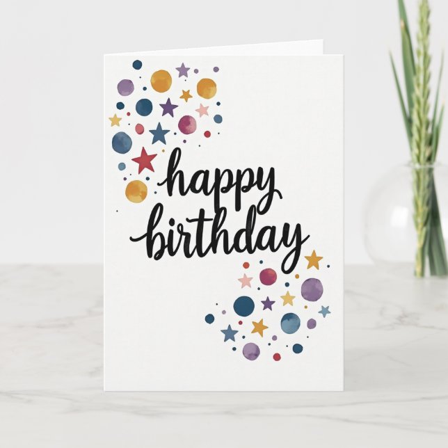 Tarjeta de cumpleaños de estrella abstracta (Anverso)