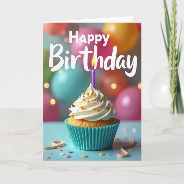Tarjeta de cumpleaños de estrella brillante (Anverso)