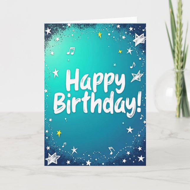 Tarjeta de cumpleaños de estrella brillante (Anverso)