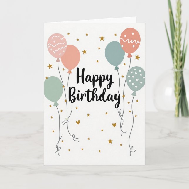 Tarjeta de cumpleaños de estrella de guión (Anverso)