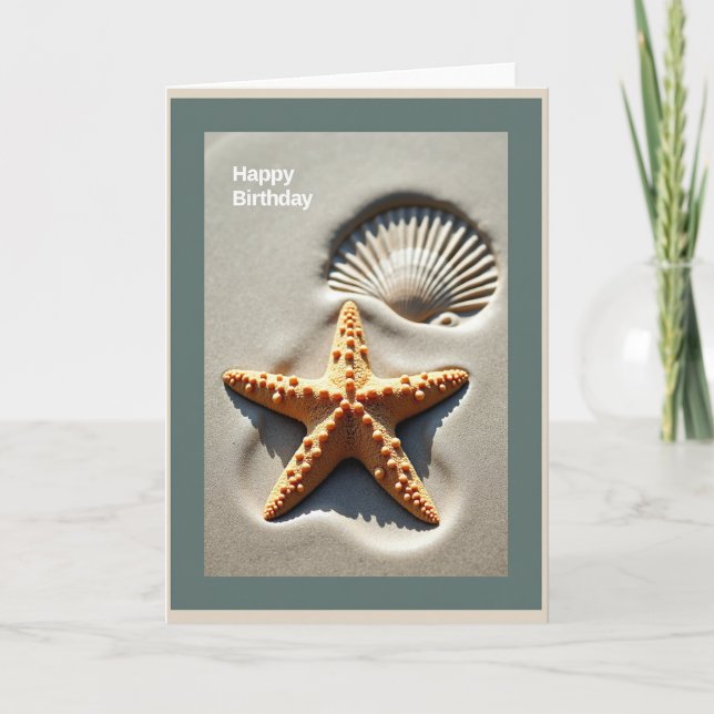 Tarjeta de cumpleaños de estrella de mar (Anverso)