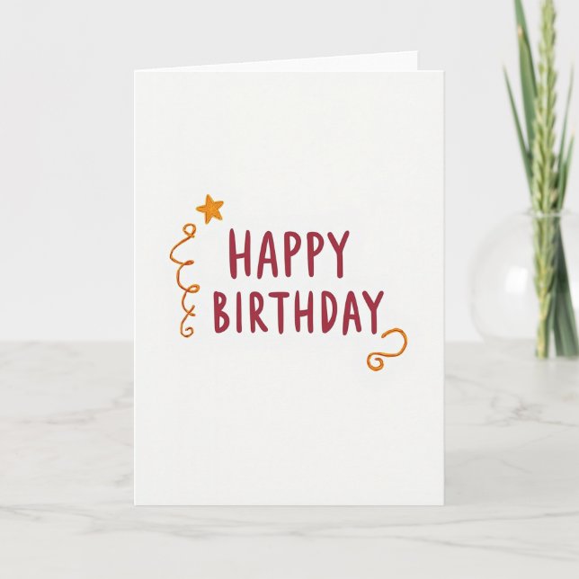 Tarjeta de cumpleaños de estrella dorada alegre (Anverso)