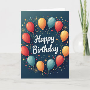 Tarjeta de cumpleaños de estrella festiva