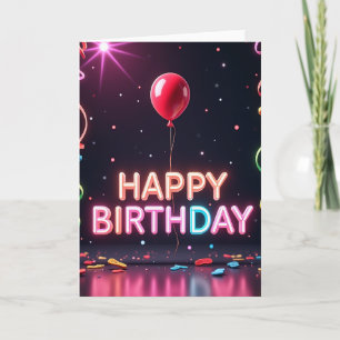 Tarjeta de cumpleaños de estrella luminosa