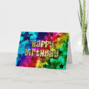 Tarjeta de cumpleaños de estrellas brillantes