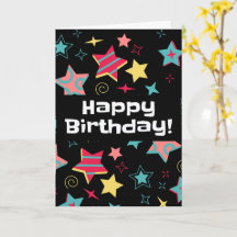 Tarjeta de cumpleaños de estrellas coloridas para 