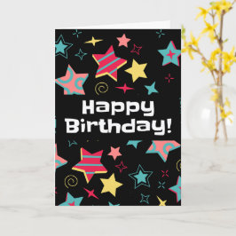 Tarjeta de cumpleaños de estrellas coloridas para 