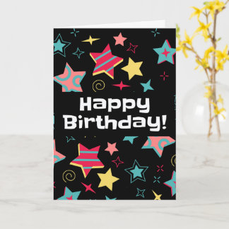 Tarjeta de cumpleaños de estrellas coloridas para 