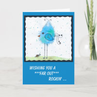 Tarjeta de cumpleaños de extravagante azul azul
