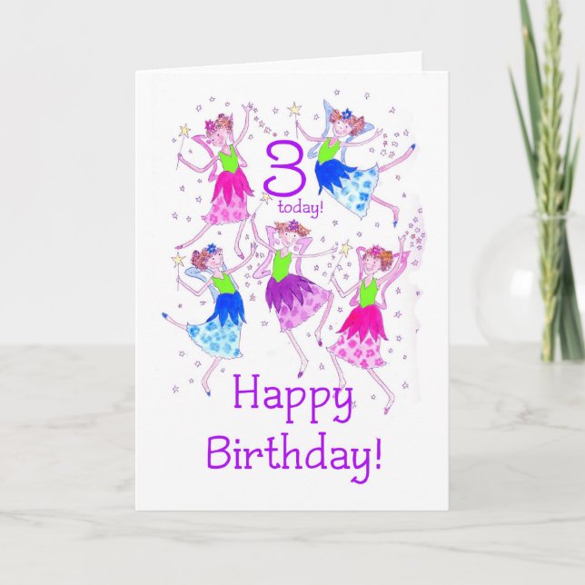 Tarjeta de cumpleaños de 'Fairies' para un niño de (Anverso)