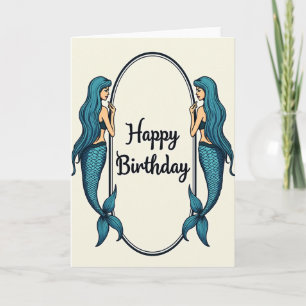 Tarjeta de cumpleaños de fantasía azul