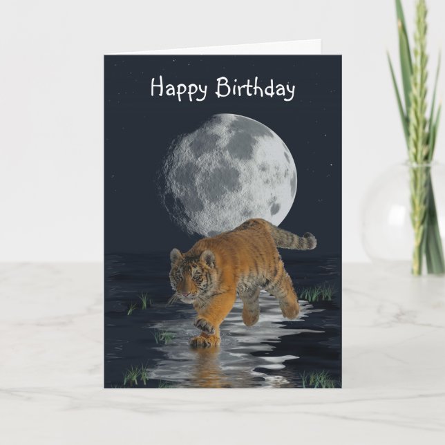 Tarjeta de cumpleaños de Fantasía de la Luna Llena (Anverso)
