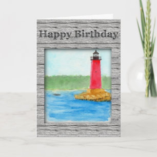 Tarjeta de cumpleaños de faro (impresión grande)