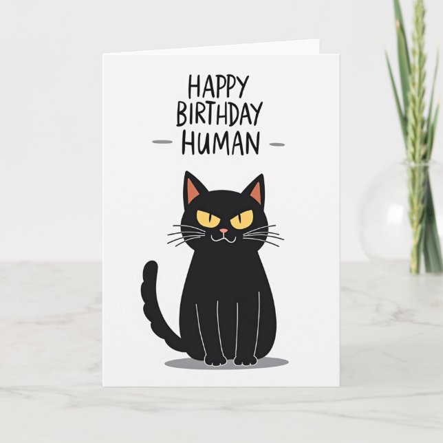 Tarjeta de cumpleaños de felino audaz (Anverso)