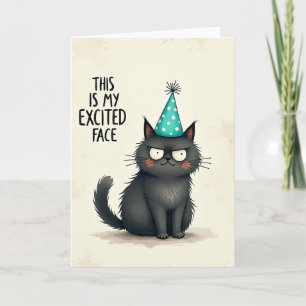 Tarjeta de cumpleaños de felino divertido