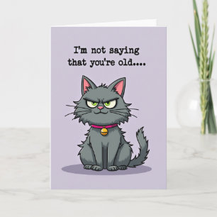 Tarjeta de cumpleaños de felino gruñón