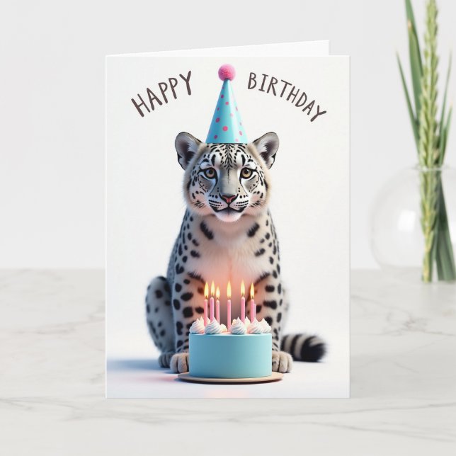 Tarjeta de cumpleaños de felino manchado (Anverso)