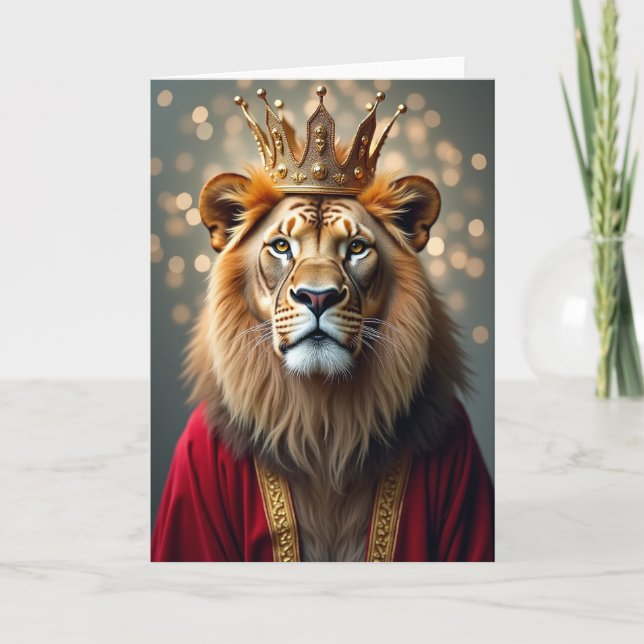 Tarjeta de cumpleaños de felino real (Anverso)
