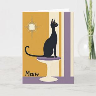 Tarjeta de cumpleaños de felino sable